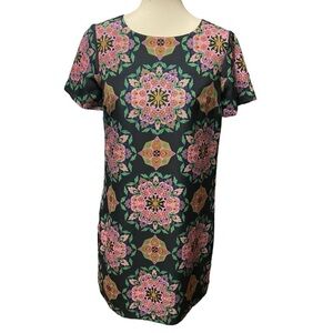 J Crew Medallion Print Short Sleeve Shift Dress Size 4